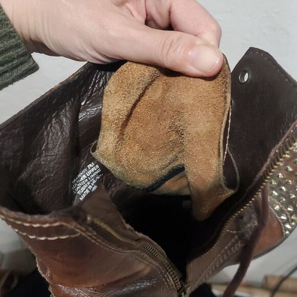 Steve Madden Tarnney Studded Brown Boots Made in Mexico Size 7 - Picture 9 of 15